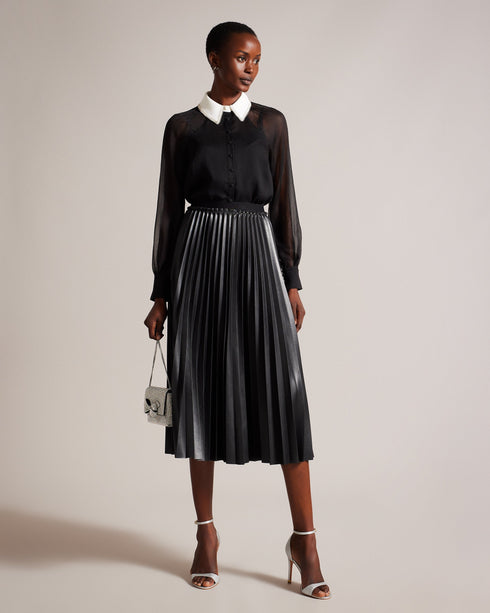 CHAYSE-Tops-Contrast Collar Blouse- Ted Baker Romania